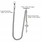 Albert Chain Pocket Watch Silver Color Curb Link Chain Antique Key Fob T Bar 135