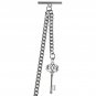 Albert Chain Pocket Watch Silver Color Curb Link Chain Antique Key Fob T Bar 135