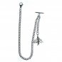 Albert Chain Stainless Steel Pocket Watch Curb Link Chain Life-Tree Fob T-Bar