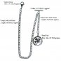 Albert Chain Stainless Steel Pocket Watch Curb Link Chain Four-Leaf Fob T-Bar 05