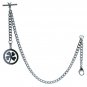 Albert Chain Stainless Steel Pocket Watch Curb Link Chain Four-Leaf Fob T-Bar 05