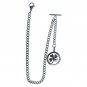 Albert Chain Stainless Steel Pocket Watch Curb Link Chain Four-Leaf Fob T-Bar 05