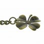 Albert Chain Pocket Watch Curb Chain Antique Brass Color Four-Leaf Fob T Bar 143