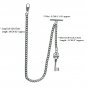 Albert Chain Pocket Watch Silver Color Curb Link Chain Antique Key Fob T Bar 136