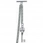 Albert Chain Pocket Watch Silver Color Curb Link Chain Antique Key Fob T Bar 136
