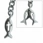 Albert Chain Pocket Watch Silver Curb Link Chain Christian Fish Fob T Bar AC134