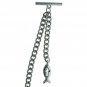 Albert Chain Pocket Watch Silver Curb Link Chain Christian Fish Fob T Bar AC134