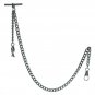 Albert Chain Pocket Watch Silver Curb Link Chain Christian Fish Fob T Bar AC134