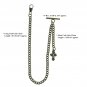 Albert Chain Pocket Watch Curb Link Chain Antique Brass Color Cross Fob T Bar
