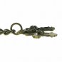 Albert Chain Pocket Watch Curb Link Chain Antique Brass Color Cross Fob T Bar