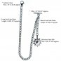 Albert Chain Stainless Steel Pocket Watch Curb Link Chain Ship Wheel Fob T-Bar