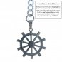 Albert Chain Stainless Steel Pocket Watch Curb Link Chain Ship Wheel Fob T-Bar