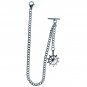 Albert Chain Stainless Steel Pocket Watch Curb Link Chain Ship Wheel Fob T-Bar