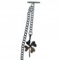 Albert Chain Stainless Steel Pocket Watch Curb Link Chain Four-Leaf Fob T-Bar