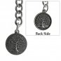 Albert Chain Pocket Watch Silver Curb Link Chain Life-Tree Medal Fob T Bar AC140