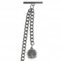 Albert Chain Pocket Watch Silver Curb Link Chain Life-Tree Medal Fob T Bar AC140