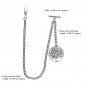 Albert Chain Pocket Watch Silver Color Curb Link Chain Life-Tree Fob T Bar AC126