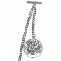 Albert Chain Pocket Watch Silver Color Curb Link Chain Life-Tree Fob T Bar AC126