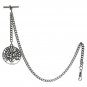 Albert Chain Pocket Watch Silver Color Curb Link Chain Life-Tree Fob T Bar AC126