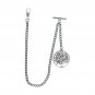 Albert Chain Pocket Watch Silver Color Curb Link Chain Life-Tree Fob T Bar AC126