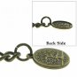 Albert Chain Pocket Watch Curb Chain Antique Brass Color Life Tree Fob T Bar 141
