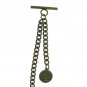 Albert Chain Pocket Watch Curb Chain Antique Brass Color Life Tree Fob T Bar 141