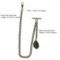 Albert Chain Pocket Watch Curb Link Chain Antique Brass Color Leaf Fob T Bar 117