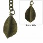 Albert Chain Pocket Watch Curb Link Chain Antique Brass Color Leaf Fob T Bar 117