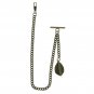 Albert Chain Pocket Watch Curb Link Chain Antique Brass Color Leaf Fob T Bar 117