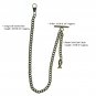 Albert Chain Pocket Watch Curb Link Chain Antique Brass Color Fish Fob T Bar 133