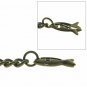 Albert Chain Pocket Watch Curb Link Chain Antique Brass Color Fish Fob T Bar 133