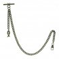 Albert Chain Pocket Watch Curb Link Chain Antique Brass Color Fish Fob T Bar 133