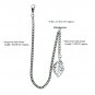 Albert Chain Silver Color Pocket Watch Curb Link Chain Leaf Design Fob T Bar 118