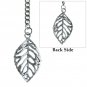 Albert Chain Silver Color Pocket Watch Curb Link Chain Leaf Design Fob T Bar 118