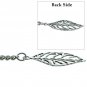 Albert Chain Silver Color Pocket Watch Curb Link Chain Leaf Design Fob T Bar 118