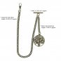 Albert Chain Pocket Watch Curb Link Chain Antique Brass Color LifeTree Fob T Bar