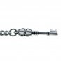 Albert Chain Pocket Watch Silver Color Curb Link Chain Key Design Fob T Bar A125