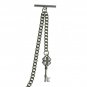 Albert Chain Pocket Watch Silver Color Curb Link Chain Key Design Fob T Bar A125