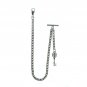 Albert Chain Pocket Watch Silver Color Curb Link Chain Key Design Fob T Bar A125