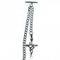 Albert Chain Stainless Steel Pocket Watch Curb Link Chain Cross Fob T-Bar ACS10
