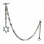 Albert Chain Stainless Steel Pocket Watch Curb Link Chain STAR Fob T-Bar ACS02