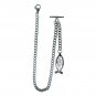 Albert Chain Stainless Steel Pocket Watch Curb Link Chain Jesus Fish Fob T-Bar