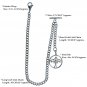 Albert Chain Stainless Steel Pocket Watch Curb Link Chain Life-Tree Fob T-Bar 06