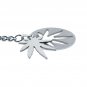 Albert Chain Stainless Steel Pocket Watch Curb Link Chain Leaf Design Fob T-Bar