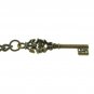 Albert Chain Pocket Watch Curb Link Chain Antique Brass Color Key Fob T Bar A130