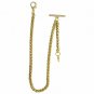 Albert Chain Pocket Watch Spiga Wheat Chain Gold color with Fob T Bar AC154