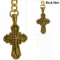Albert Chain Pocket Watch Chain Gold Color Religious Cross Fob Swivel Clasp 199