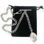 Albert Chain Pocket Watch Chain Silver Tone Saint Theresa of Infant T Bar AC190