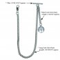 Albert Chain Silver Color Pocket Watch Chain Men Fob Chain T Bar Life Tree Fob