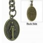Albert Pocket Watch Chain Bronze Saint Mary Medal Fob T Bar Swivel Clasp AC196